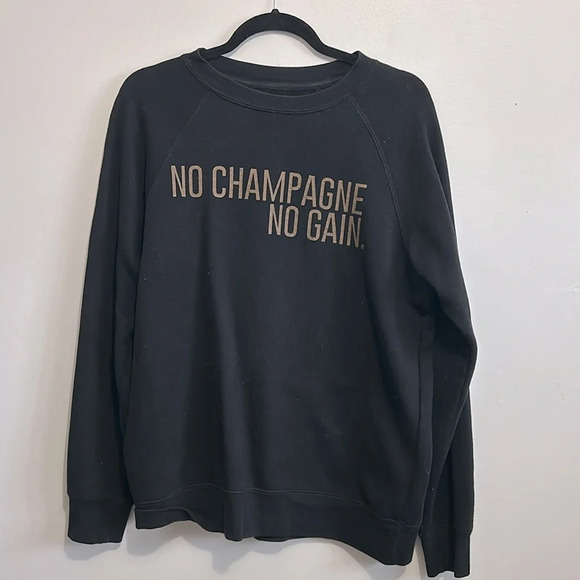 Brunette The Label Tops - Brunette the label No Champagne No Gain sweatshirt size S/M in Black